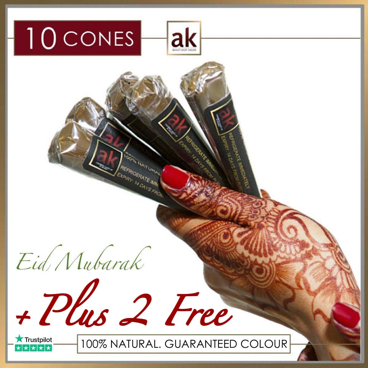 10 READY TO USE HENNA CONES PLUS 2 FREE