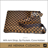 AK HENNA ARTIST CUSHION - BLACK & GOLD