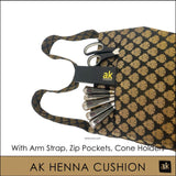 AK HENNA ARTIST CUSHION - BLACK & GOLD