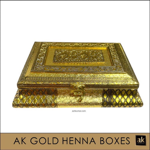 ELEGANT AK GOLD HENNA BOX PLUS 2 FREE HENNA CONES